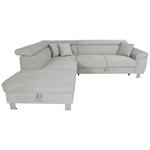 ECKSOFA in Cord Grau  226/257 cm  - Silberfarben/Grau, Design, Textil/Metall (226/257cm) - Xora
