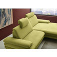 ECKSOFA  in Chenille, Flachgewebe Hellgrün Rücken echt  284/180 cm  - Schwarz/Hellgrün, Design, Textil/Metall (284/180cm) - Dieter Knoll