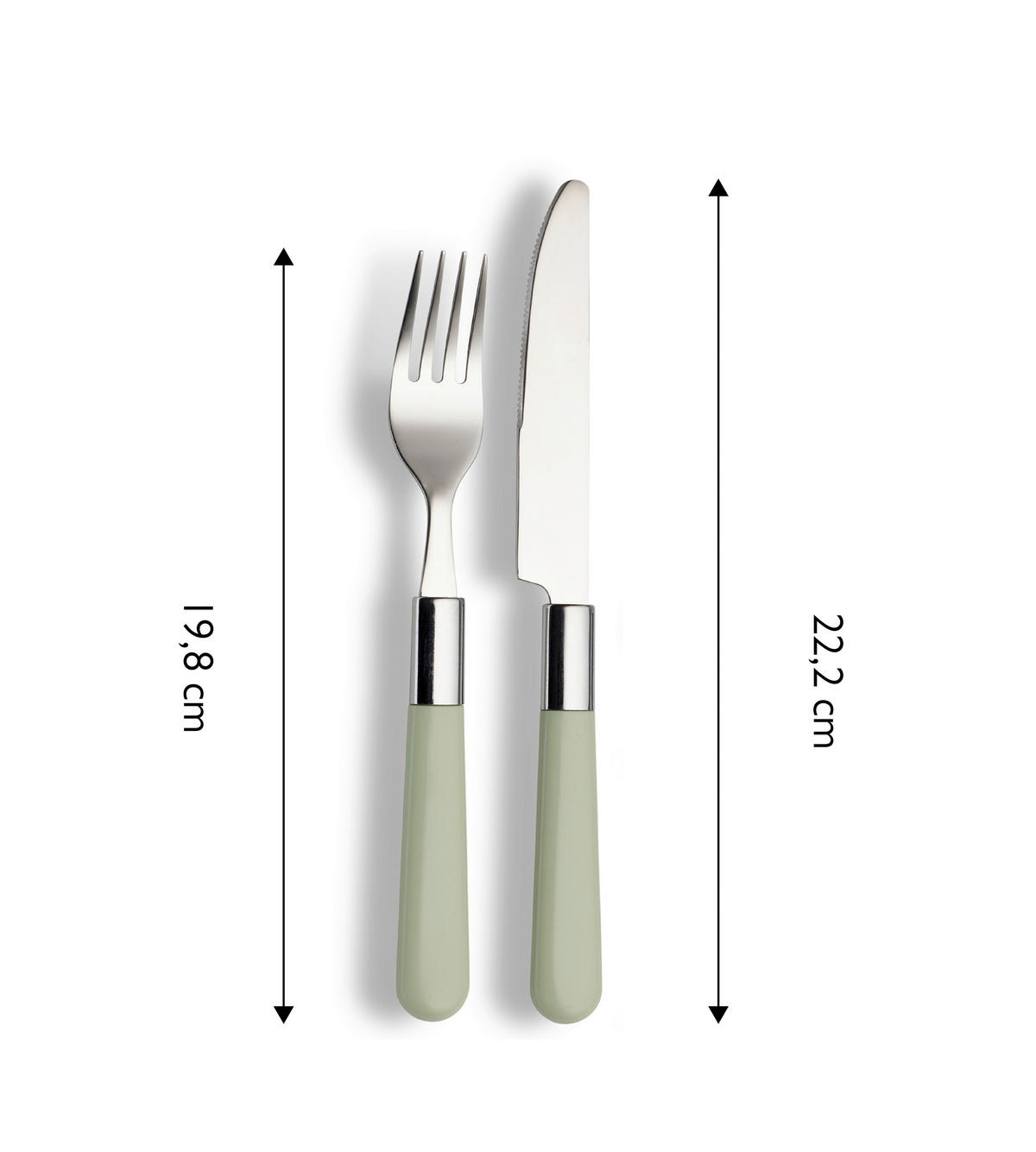BESTECKSET Bistro 16-teilig Edelstahl  - Grün, Design, Kunststoff/Metall - Echtwerk
