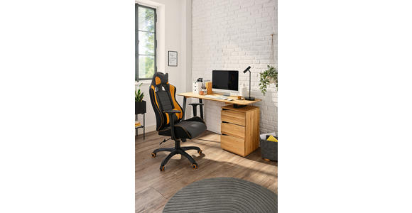 SCHREIBTISCH 140/65/75 cm  in Wildeiche  - Wildeiche/Schwarz, Natur, Holz/Metall (140/65/75cm) - Linea Natura