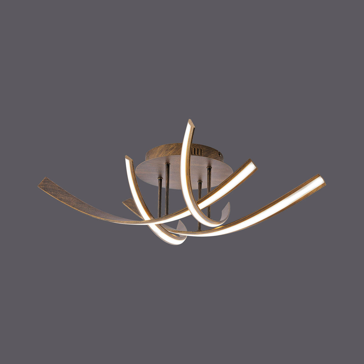 LED-DECKENLEUCHTE 73/73/20 cm   - Rostfarben, Design, Metall (73/73/20cm) - Paul Neuhaus