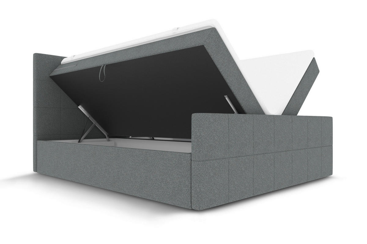 BOXBETT 160/200 cm  in Grau  - Grau, KONVENTIONELL, Kunststoff/Textil (160/200cm) - Boxxx