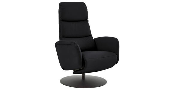 RELAXSESSEL in Leder Schwarz  - Schwarz, Design, Leder/Metall (76/108/86cm) - Dieter Knoll