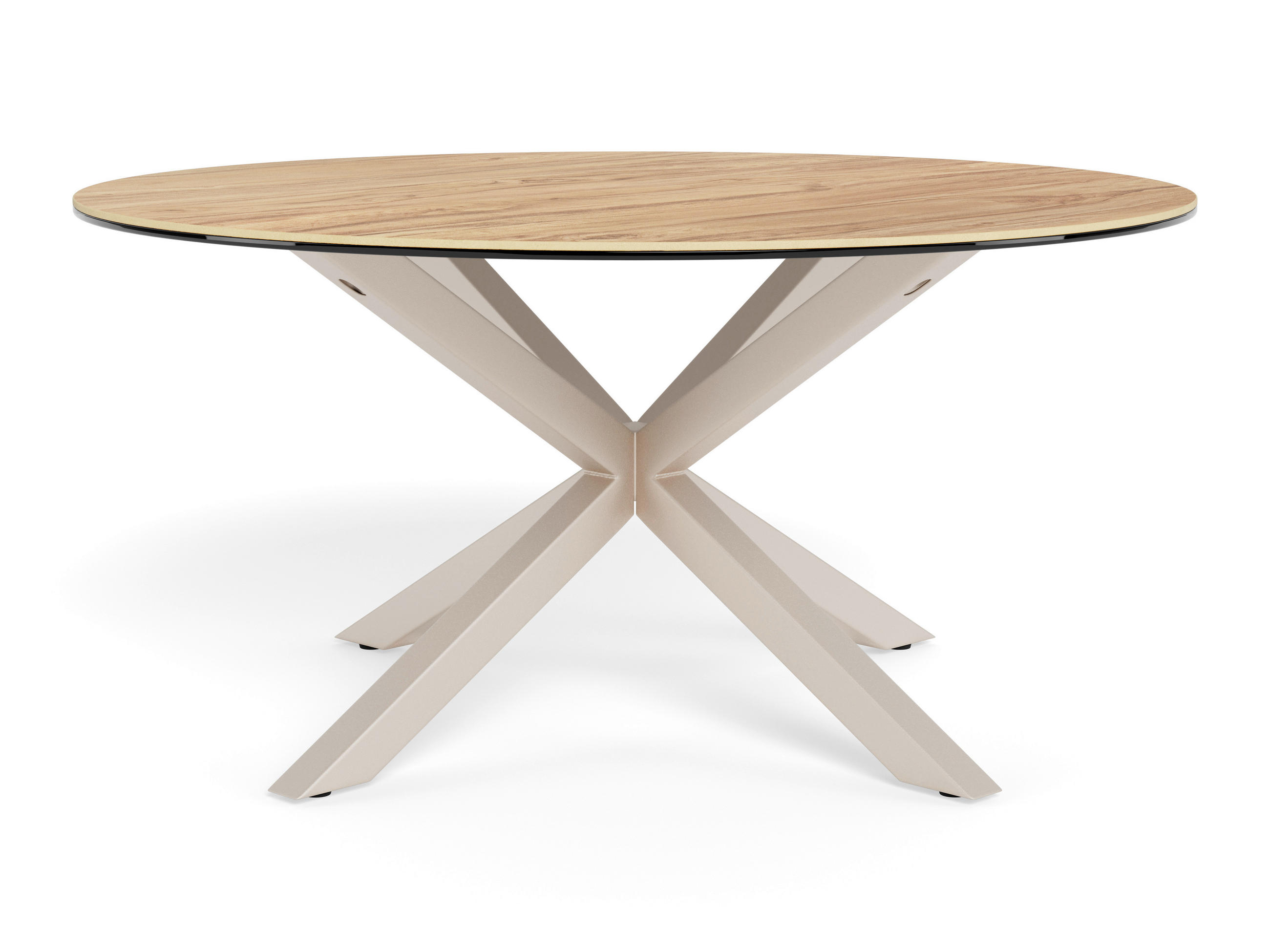 COUCHTISCH HEAVEN Klarglas 82/82/40 cm rund Grau, Naturfarben, Eichefarben  - Eichefarben/Naturfarben, Design, Glas/Keramik (82/82/40cm) - MID.YOU