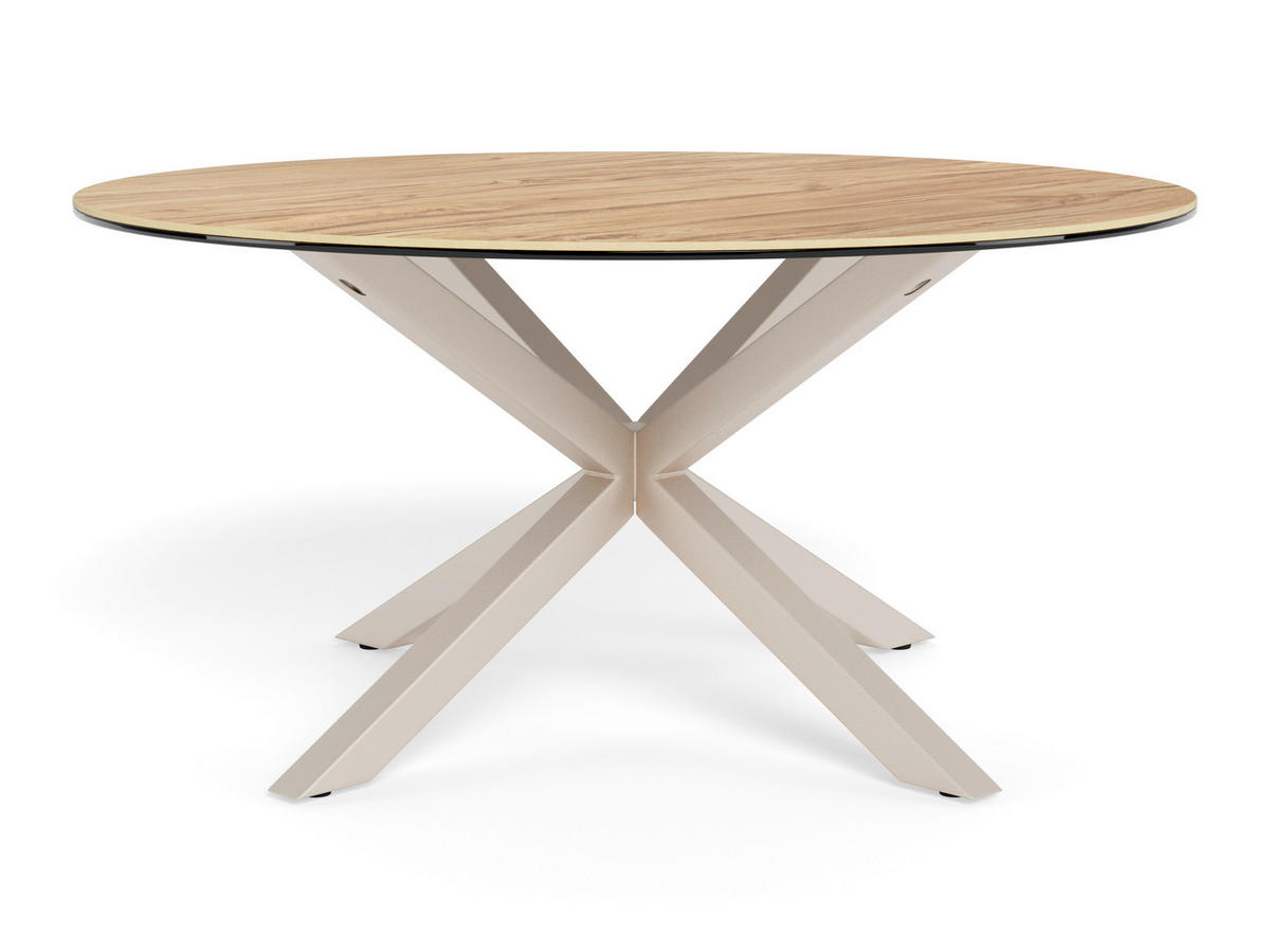 COUCHTISCH HEAVEN Klarglas 82/82/40 cm rund Grau, Naturfarben, Eichefarben  - Eichefarben/Naturfarben, Design, Glas/Keramik (82/82/40cm) - MID.YOU