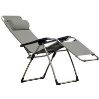 GARTEN-RELAXSESSEL  - Schwarz/Alufarben, Design, Kunststoff (82/118/67cm) - FIAM