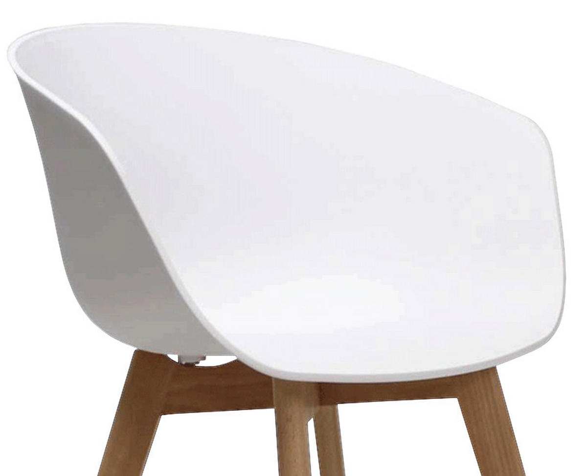 SADA ŽIDLÍ S PODRUČKAMI 4 kusy - bílá/přírodní barvy, Moderní, dřevo/plast (60/78,5/44cm) - MID.YOU