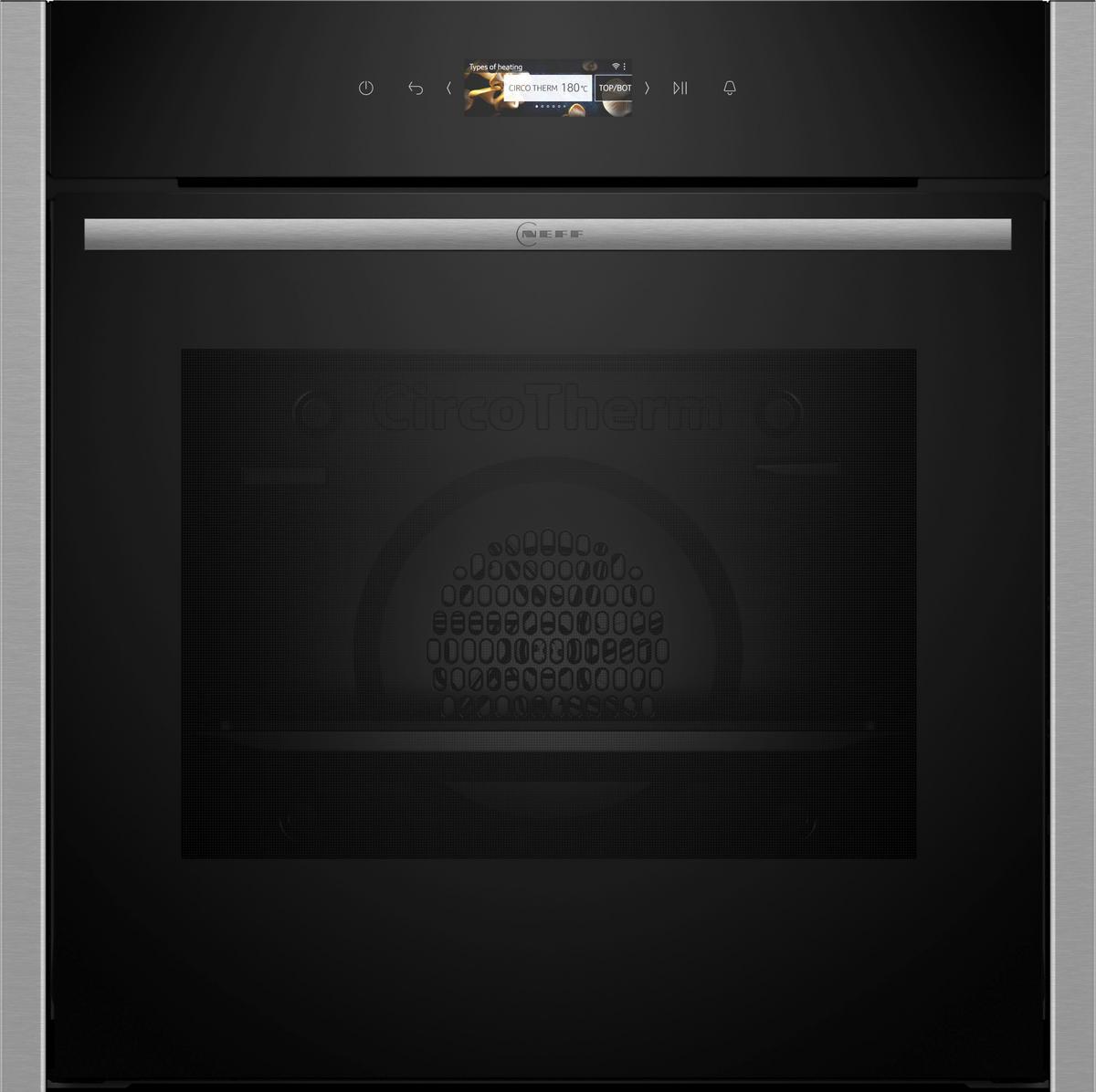 EINBAUBACKOFEN B24CR71N0  - Edelstahlfarben/Schwarz, Basics, Metall (59,5/59,6/54,8cm) - Neff