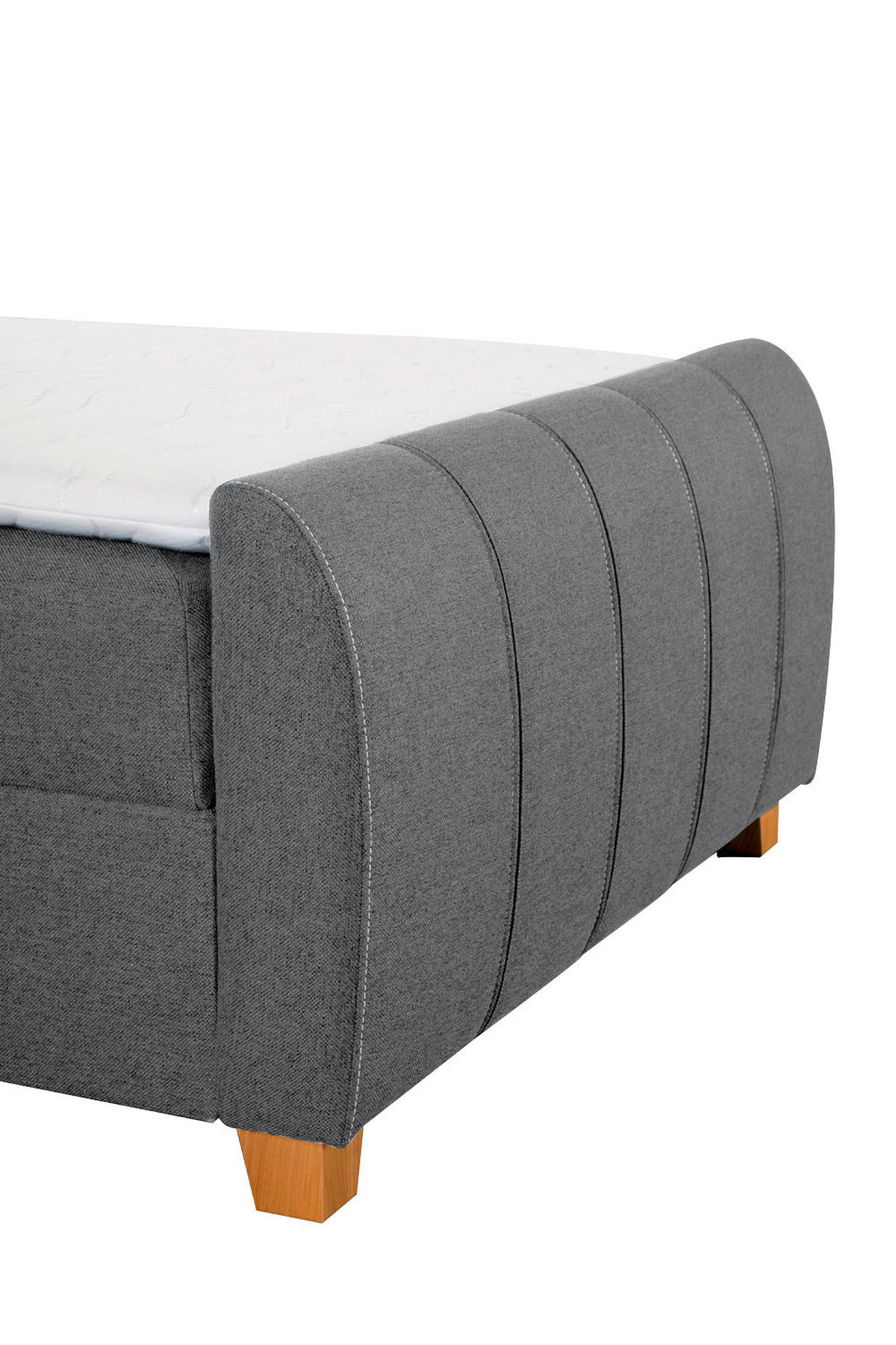 BOXBETT 120/200 cm  in Grau  - Eichefarben/Grau, Design, Holz/Textil (120/200cm) - Xora