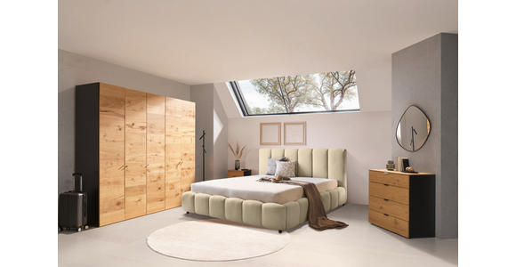 POLSTERBETT Lattenrost, Bettkasten Ecru 160/200 cm  - Ecru/Schwarz, KONVENTIONELL, Holz/Kunststoff (160/200cm) - Carryhome