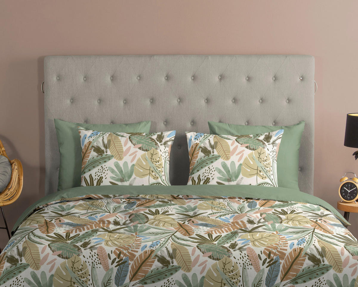WENDEBETTWÄSCHE 2-teilig Good Morning Renforcé 140/200 cm  - Koralle/Beigebraun, Basics, Textil (140/200cm)