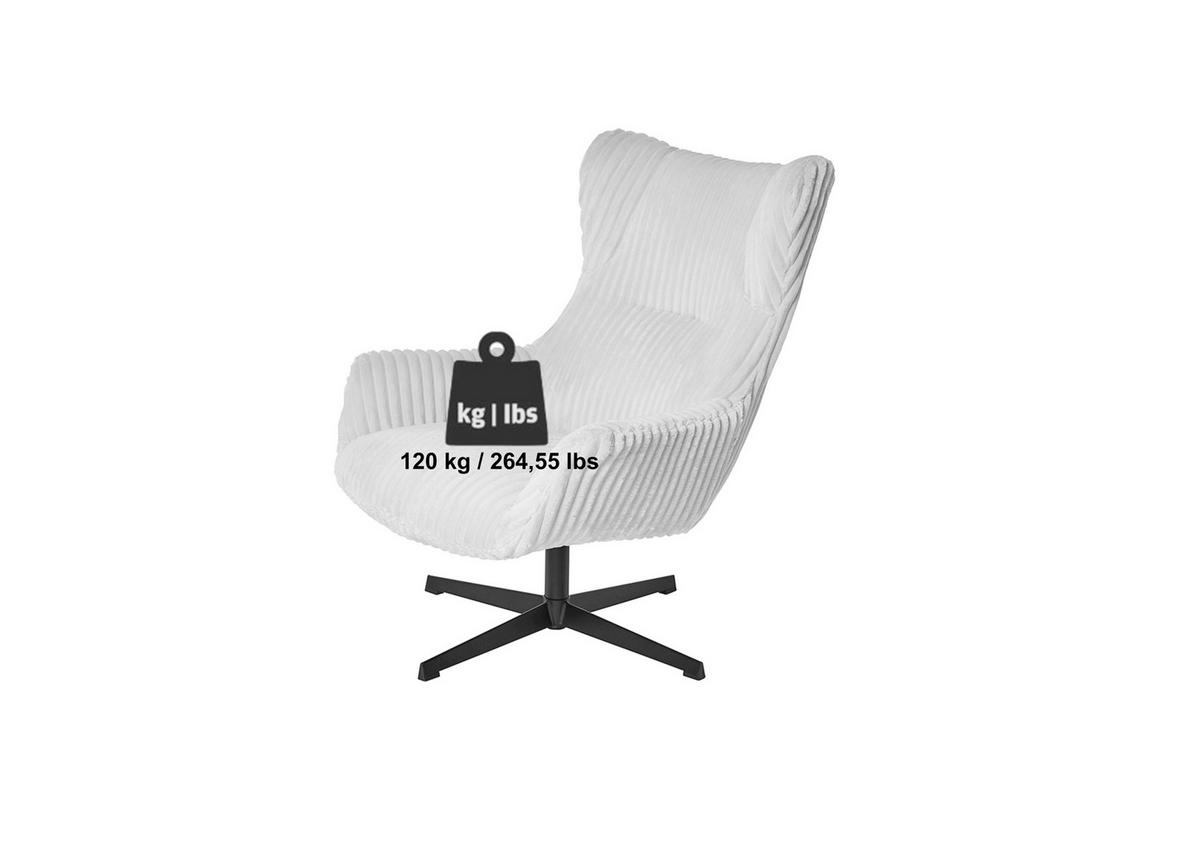 RELAXSESSEL Holzwerkstoff Schwarz, Weiss  - Weiss/Schwarz, Modern, Holzwerkstoff (83/102/80cm) - MID.YOU
