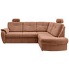ECKSCHLAFSOFA Chenille Koralle  - Chromfarben/Koralle, MODERN, Kunststoff/Textil (264/180cm) - Livetastic