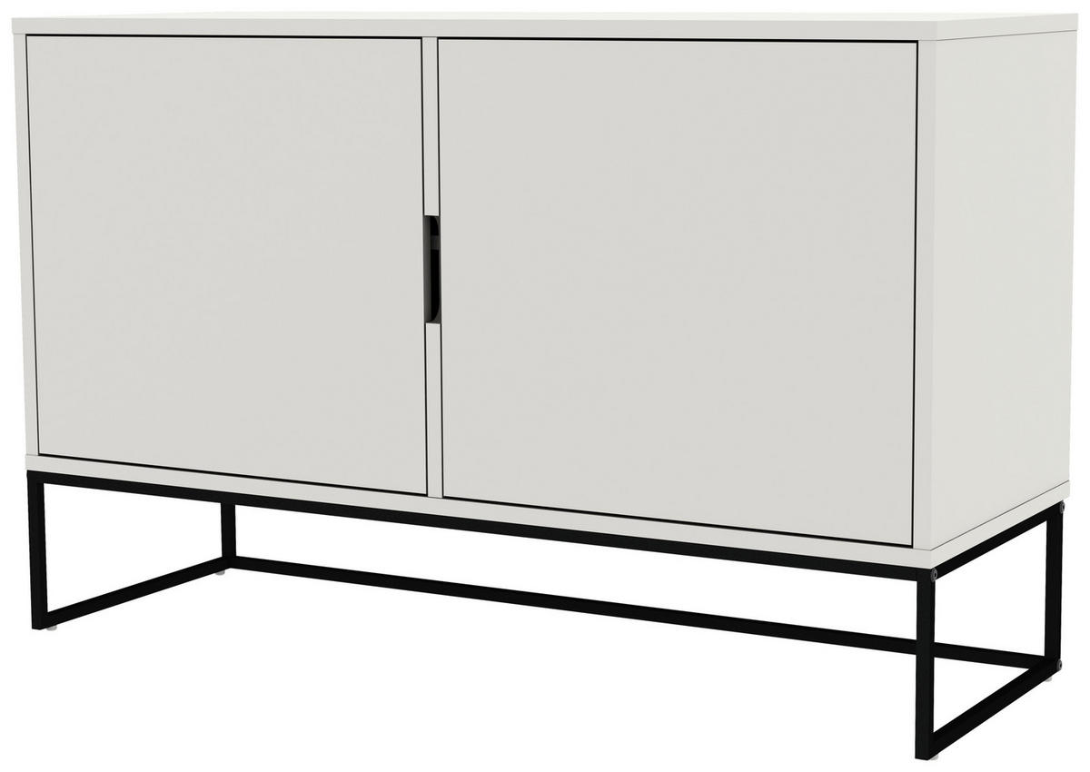 KOMMODE Lipp  in 118/76/43 cm  - Schwarz/Weiß, Design, Holzwerkstoff/Metall (118/76/43cm)