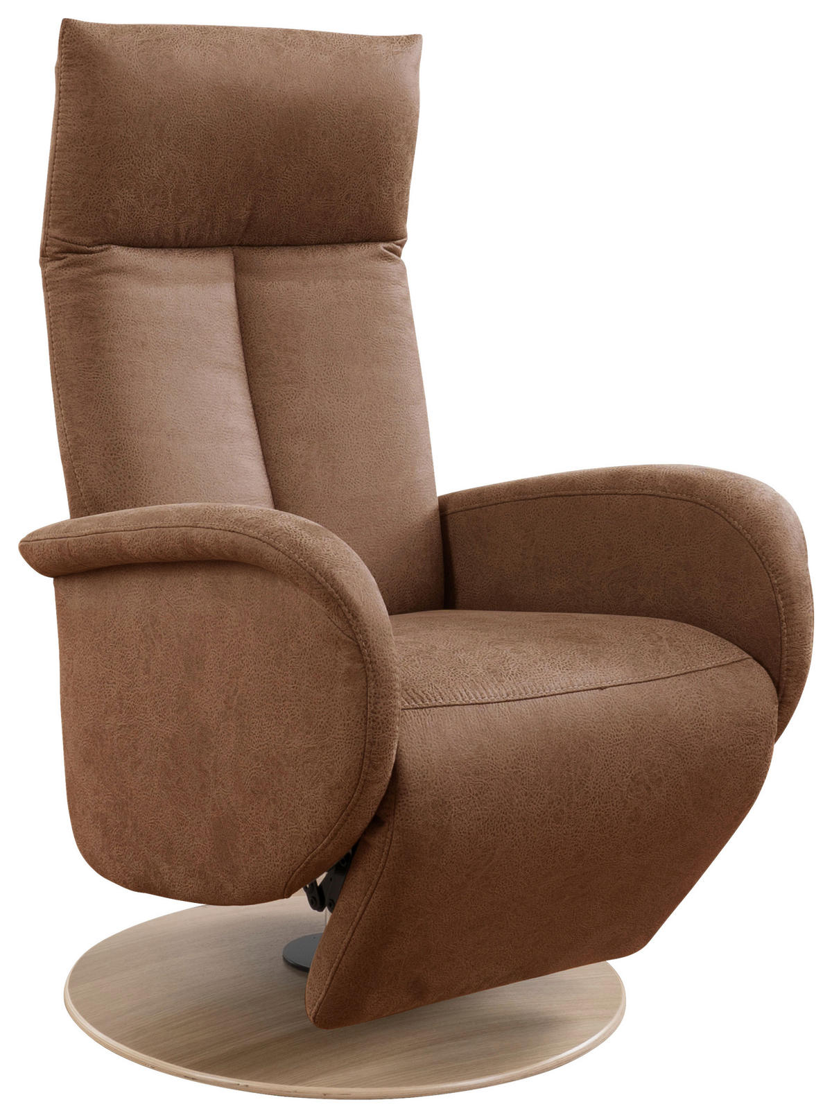 RELAXSESSEL Mikrofaser Haselnussfarben  - Eiche Bianco/Haselnussfarben, KONVENTIONELL, Holz/Textil (75/112/82cm) - Sit & More