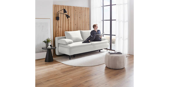 BOXSPRINGSOFA Flachgewebe Weiß - Schwarz/Weiß, KONVENTIONELL, Textil/Metall (204/93/100cm) - Novel