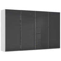 SCHWEBETÜRENSCHRANK 361/223/68 cm,  in Schwarz, Seidengrau, 4 Tür(en)  - Chromfarben/Seidengrau, Design, Glas/Holzwerkstoff (361/223/68cm) - Novel