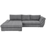 ECKSOFA in Flachgewebe Hellgrau  - Silberfarben/Hellgrau, Design, Textil/Metall (174/306cm) - Carryhome