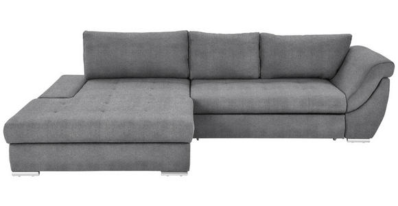 ECKSOFA in Flachgewebe Hellgrau  - Silberfarben/Hellgrau, Design, Textil/Metall (174/306cm) - Carryhome