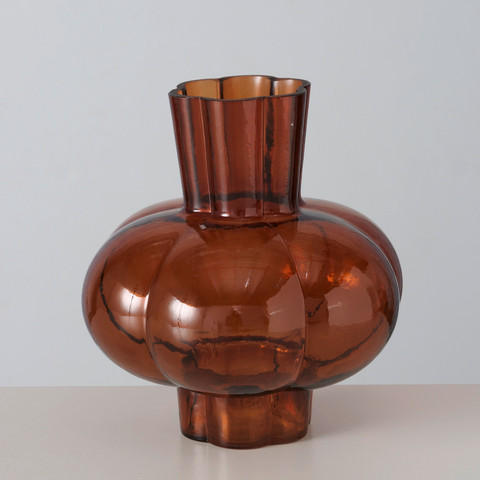 VASE 20 cm  - Hellbraun, Basics, Glas (19/20cm) - Boltze Home
