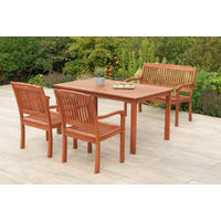 GARTENTISCHGRUPPE Eukalyptusholz Hartholz  - Eukalyptusholzfarben, KONVENTIONELL, Holz - Gardenson