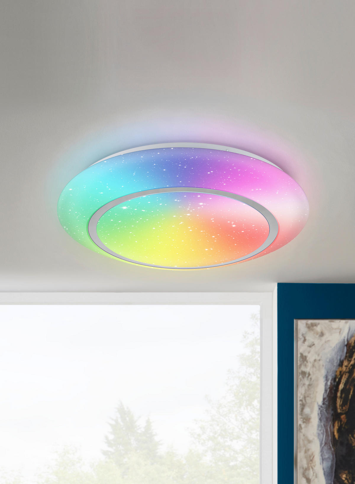 LED-DECKENLEUCHTE Rainbow  Smart 50/9 cm   - Weiß, LIFESTYLE, Kunststoff/Metall (50/9cm) - Novel
