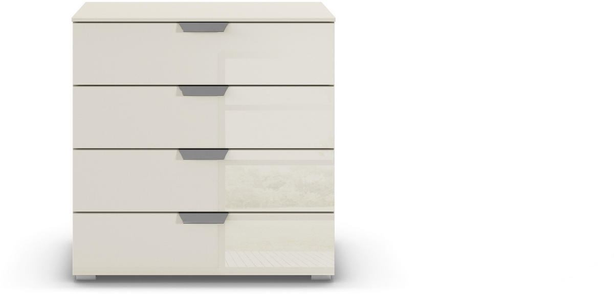 KOMMODE  in 80/81/42 cm  - Chromfarben/Champagner, Design, Glas/Holzwerkstoff (80/81/42cm) - Carryhome
