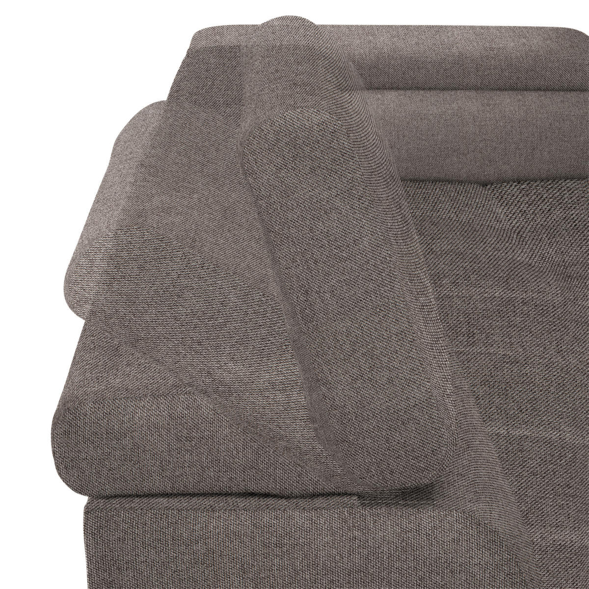 ECKSOFA in Webstoff Greige  - Greige/Schwarz, Design, Textil/Metall (270/177cm) - Welnova