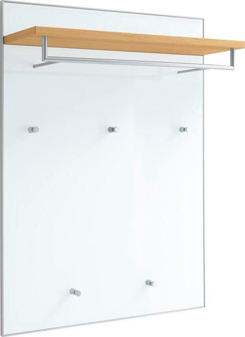 GARDEROBENPANEEL  in 80/109/27 cm  - Eiche Bianco/Weiß, Design, Glas/Holz (80/109/27cm)