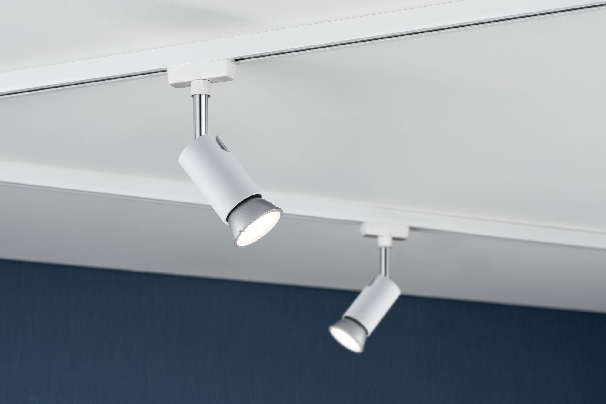 Thumbnail - Paulmann Schienensystem-Strahler URail, Weiß, Metall, 5.8x11x6.6 cm, Grüner Punkt, schwenkbar, Lampen & Leuchten, Innenb...