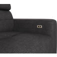 ECKSOFA Anthrazit Chenille  - Anthrazit/Schwarz, KONVENTIONELL, Textil/Metall (178/264cm) - Hom`in