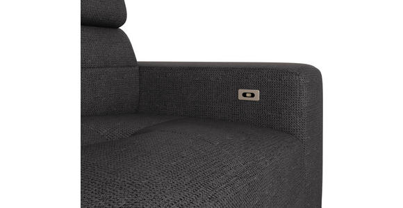 ECKSOFA Anthrazit Chenille - Anthrazit/Schwarz, KONVENTIONELL, Textil/Metall (178/264cm) - Hom`in