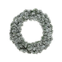 VĚNEC 50 cm - zelená, Basics, kov/plast (50cm) - X-Mas