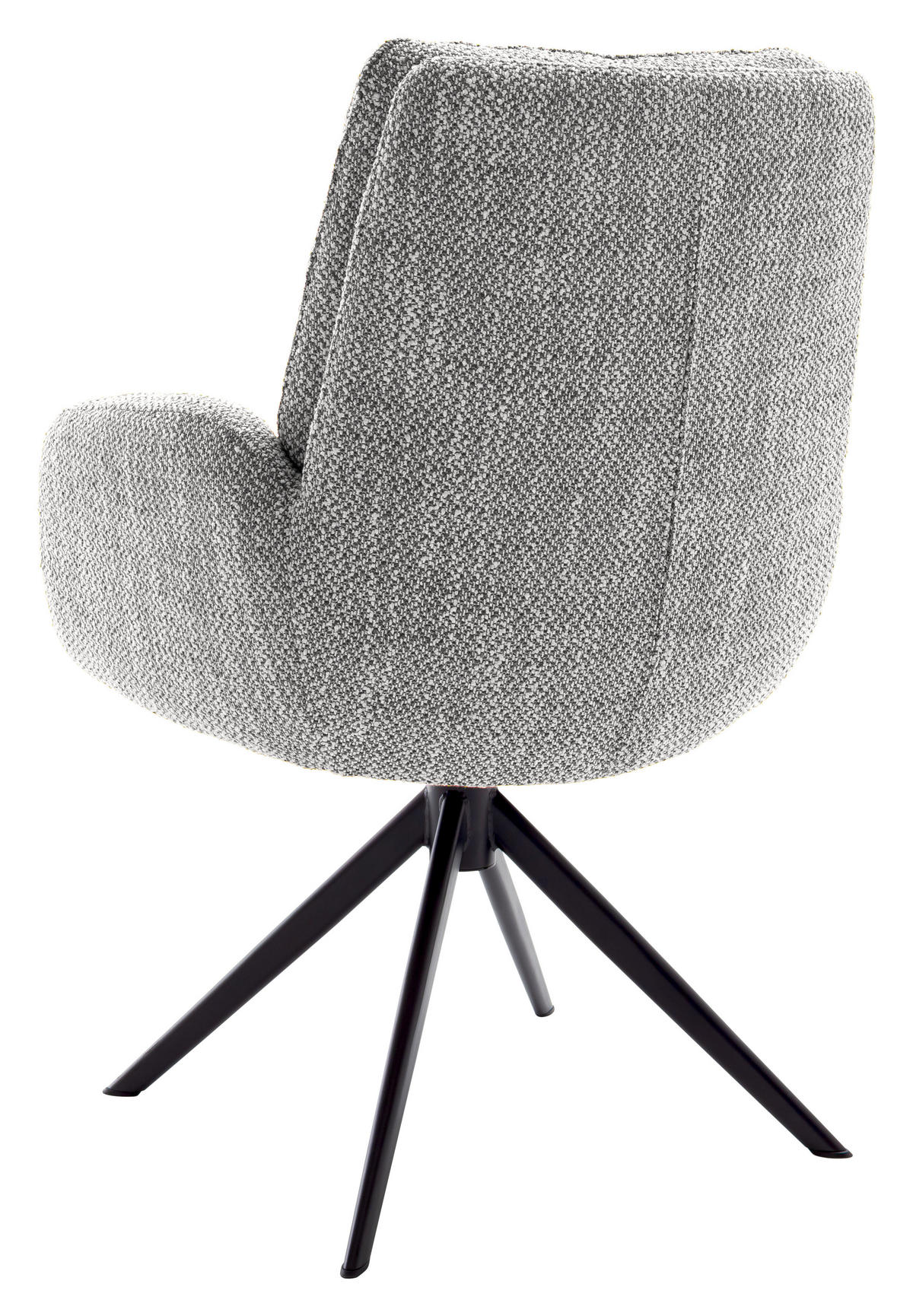 ARMLEHNSTUHL  , Stoffauswahl, Typenauswahl, Sitzfläche 360° drehbar  , Webstoff  ,  - Schwarz/Grau, Design, Textil/Metall (66/95/74cm) - Novel