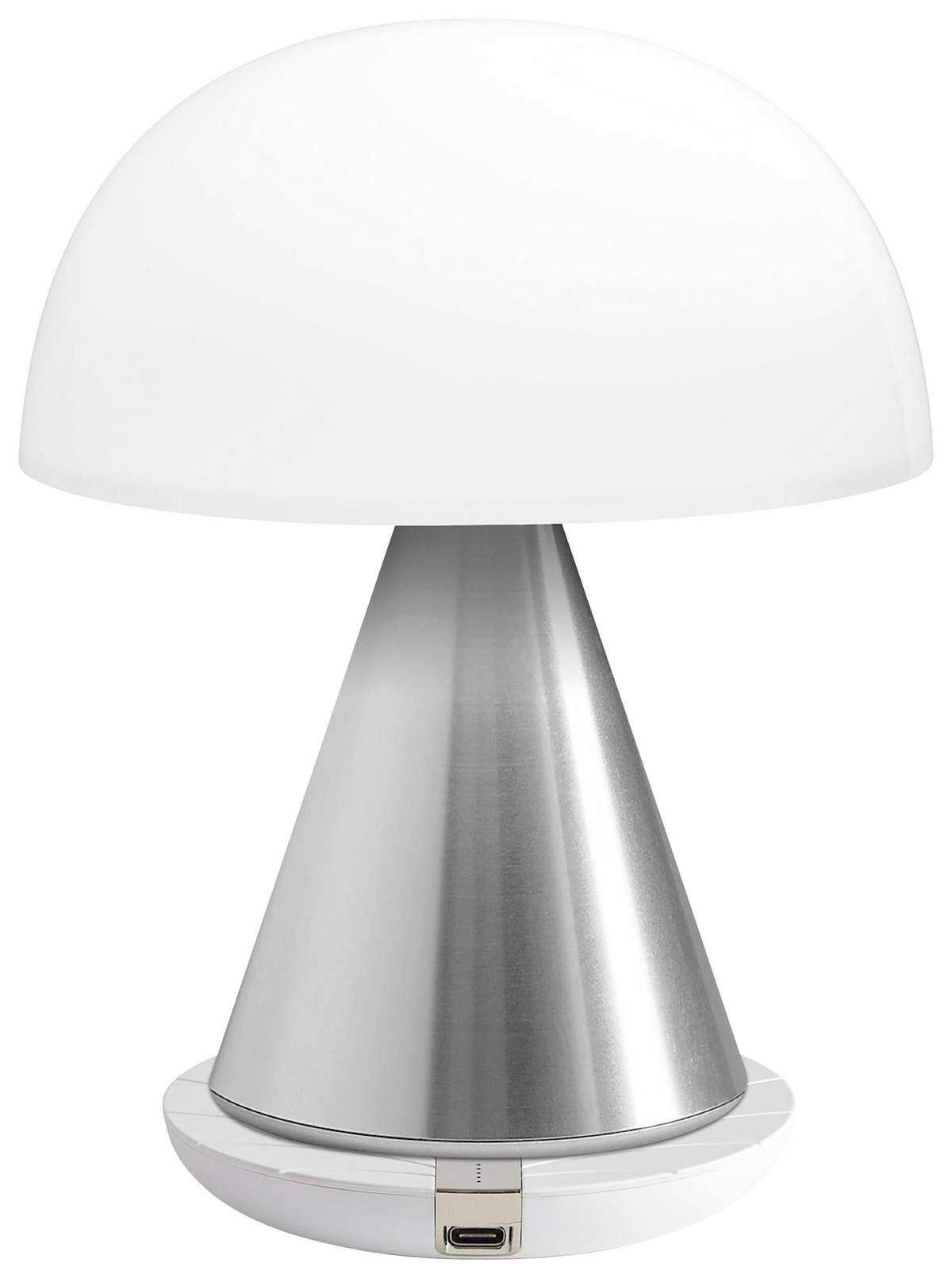 AKKU-TISCHLEUCHTE 14/17/14 cm   - Alufarben, Design, Kunststoff/Metall (14/17/14cm)