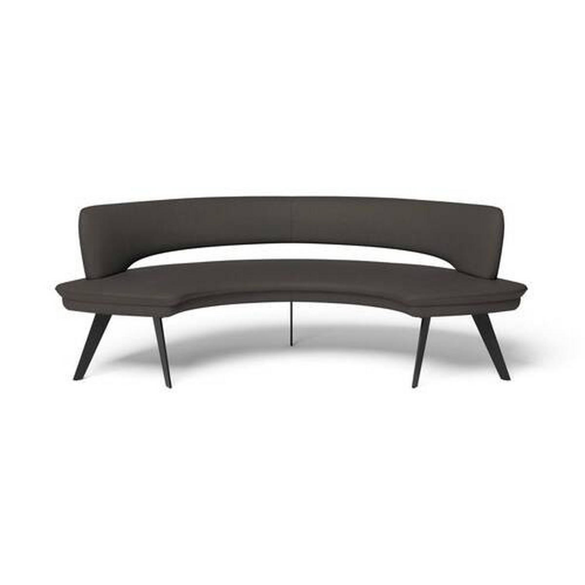 SITZBANK 238/84/154 cm Echtleder Dunkelgrau Metall  - Dunkelgrau/Schwarz, Design, Leder/Metall (238/84/154cm) - Joop!
