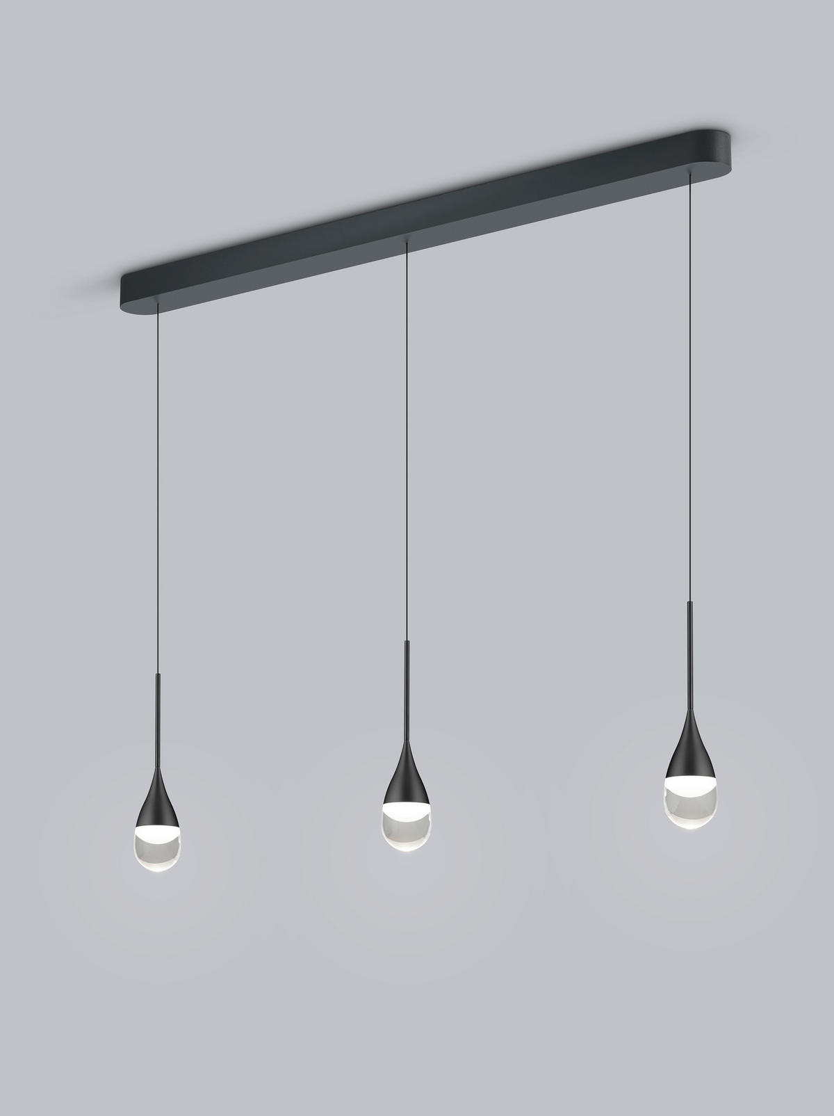 LED-HÄNGELEUCHTE Deep 120/8/210 cm   - Schwarz, Design, Glas/Metall (120/8/210cm) - Helestra