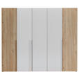KLEIDERSCHRANK  in Weiß, Eichefarben  - Eichefarben/Schwarz, KONVENTIONELL, Holzwerkstoff/Kunststoff (249/210/53cm) - Carryhome