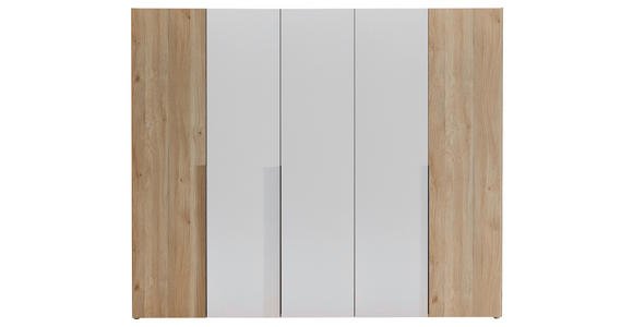 KLEIDERSCHRANK  in Weiß, Eichefarben  - Eichefarben/Schwarz, KONVENTIONELL, Holzwerkstoff/Kunststoff (249/210/53cm) - Carryhome
