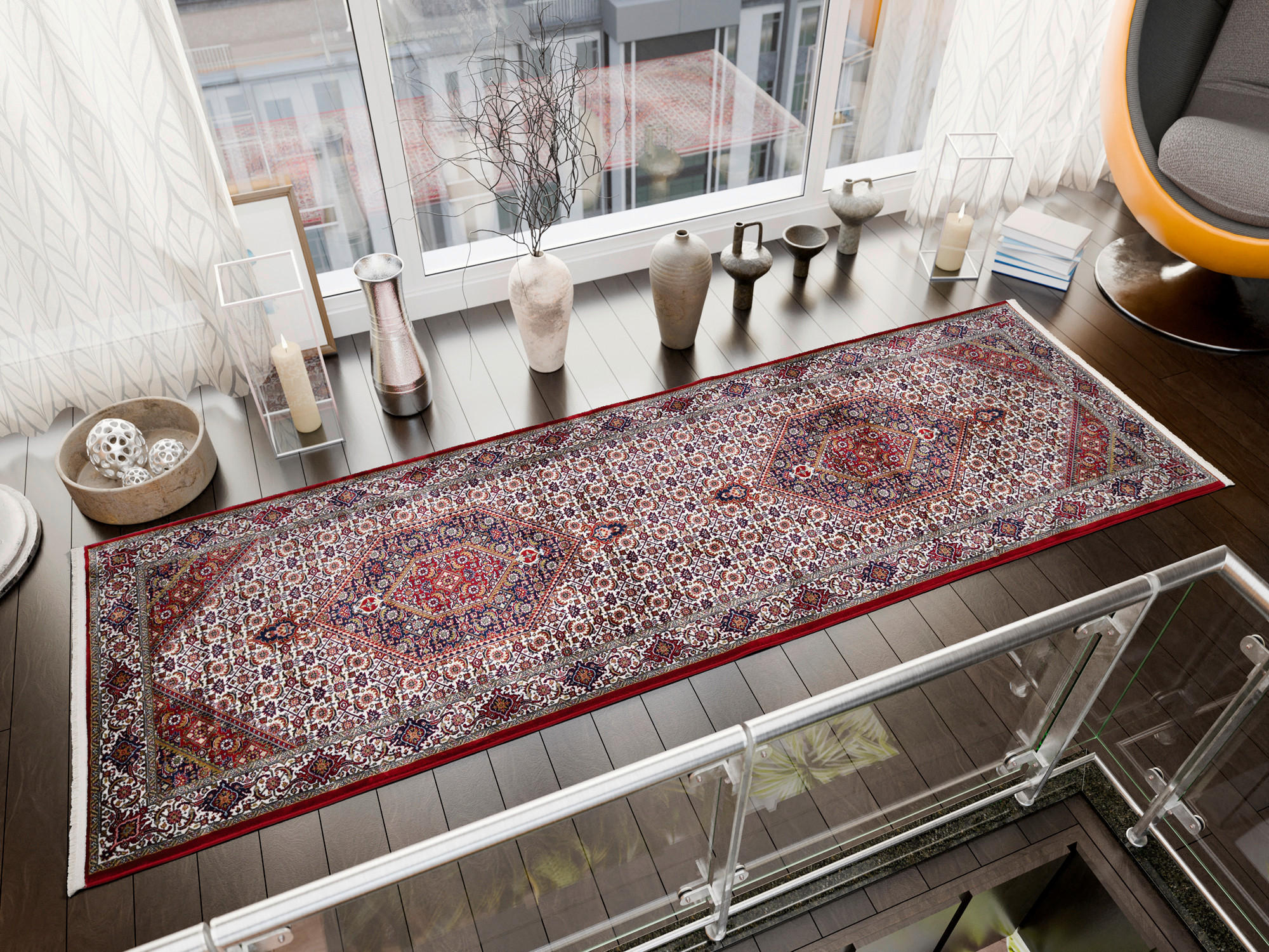 LÄUFER 80/300 cm Mithras Bidjar  - Rot/Creme, LIFESTYLE, Textil (80/300cm) - Novel