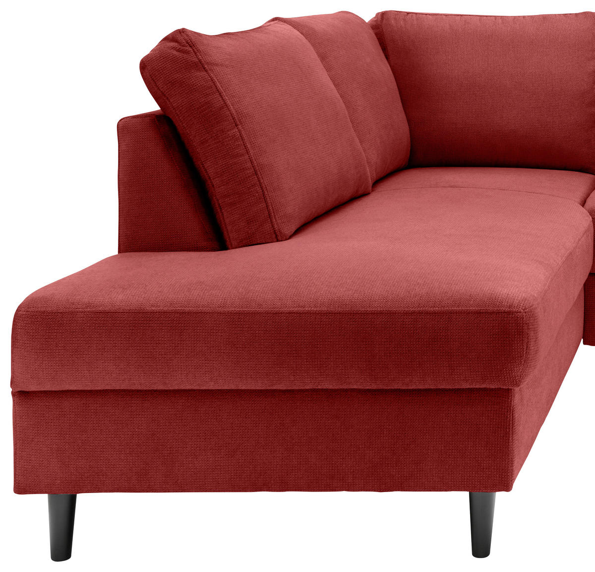 ECKSCHLAFSOFA in Rot Textil   - Rot/Schwarz, Modern, Holz/Textil (200/242cm) - Livetastic