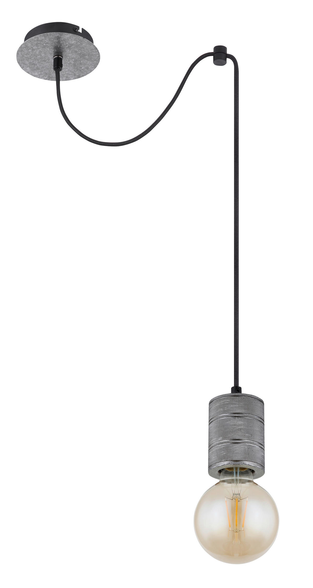 HÄNGELEUCHTE Freddy 12/160 cm   - Silberfarben, Basics, Metall (12/160cm) - Globo