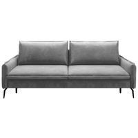 SCHLAFSOFA  mit Liegefunktion, Rücken echt Chenille Dunkelgrau  - Dunkelgrau/Schwarz, KONVENTIONELL, Textil/Metall (223/89/107cm) - Carryhome