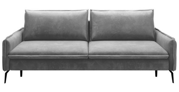 SCHLAFSOFA Chenille Dunkelgrau Rückenkissen, Bettkasten, Schlaffunktion, Rücken echt, Liegefläche im Originalstoff  - Dunkelgrau/Schwarz, KONVENTIONELL, Textil/Metall (223/89/107cm) - Carryhome