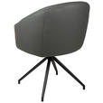 ARMLEHNSTUHL  Sitzfläche 360° drehbar, automatische Rückholfunktion  Echtleder  - Anthrazit/Schwarz, Design, Leder/Holz (61/84/62cm) - Valnatura