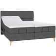 BOXSPRINGBETT 180/200 cm  in Grau  - Eichefarben/Grau, KONVENTIONELL, Holz/Textil (180/200cm) - Voleo