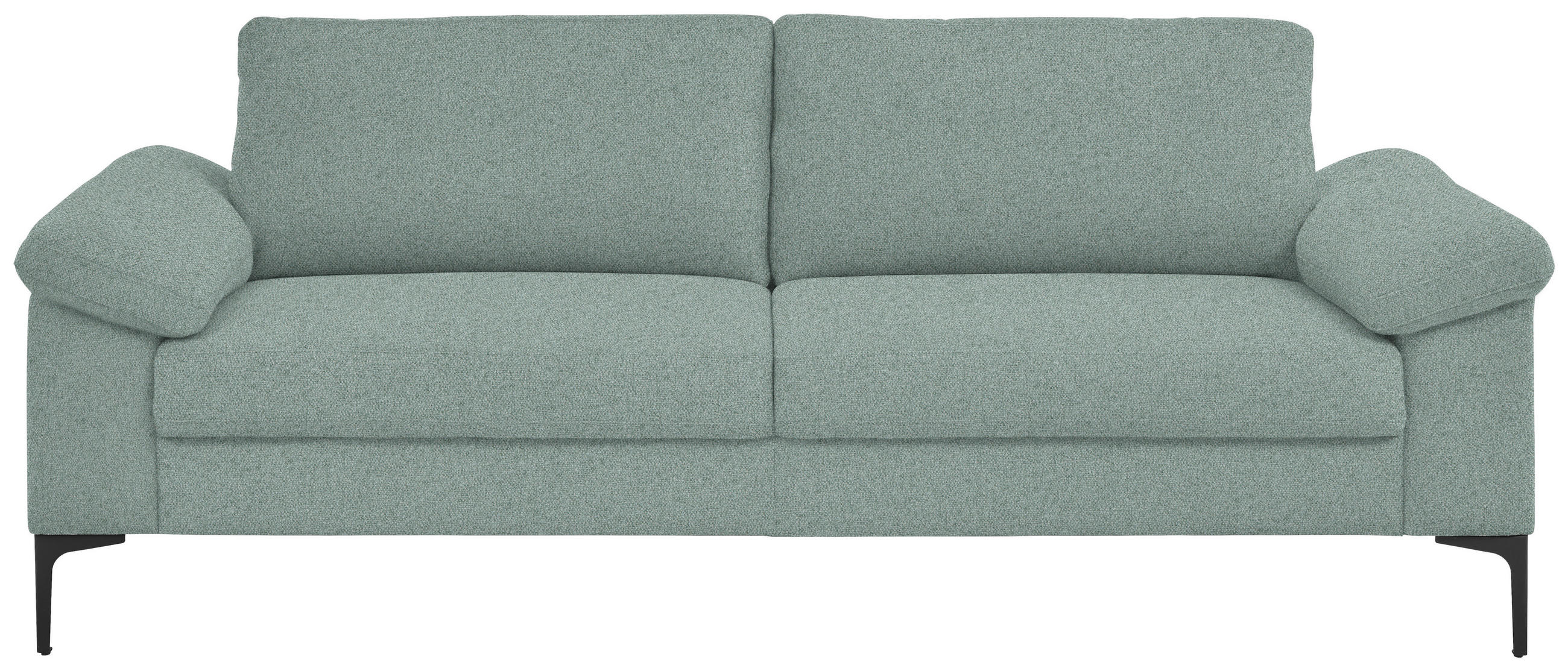 3-SITZER-SOFA in Flachgewebe Salbeigrün  - Salbeigrün/Schwarz, Design, Textil/Metall (226/89/97cm) - Pure Home Lifestyle