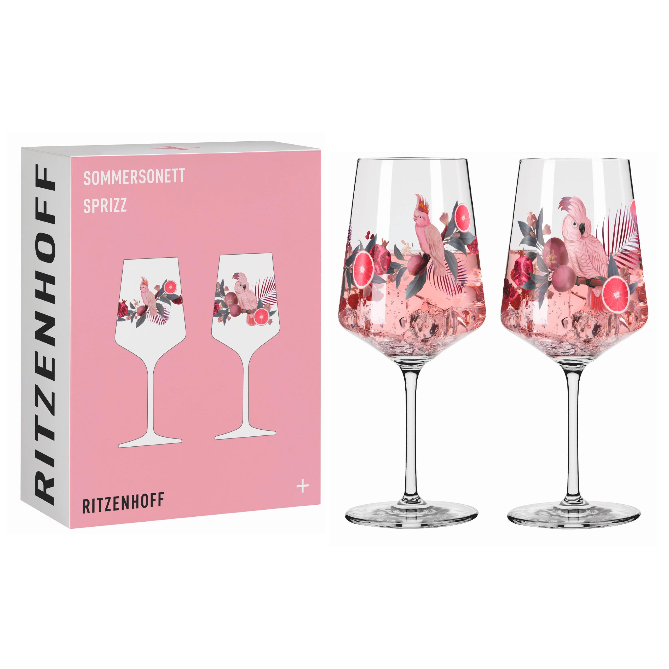 SPRITZERGLAS 544 ml 2-teilig - Rosa/Grau, LIFESTYLE, Glas (9,3/22,5/9,3cm) - Ritzenhoff