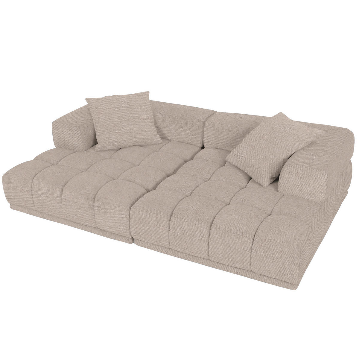 SOFFMODUL i plysch ljusbrun  - ljusbrun/svart, Klassisk, textil/plast (125/66/155cm) - Best Price