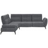 ECKSOFA in Webstoff Grau  - Schwarz/Grau, Design, Textil/Metall (223/290cm) - Moderano